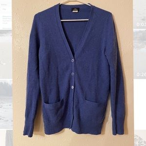 J. Crew Blue Cashmere Cardigan Women’s Size M